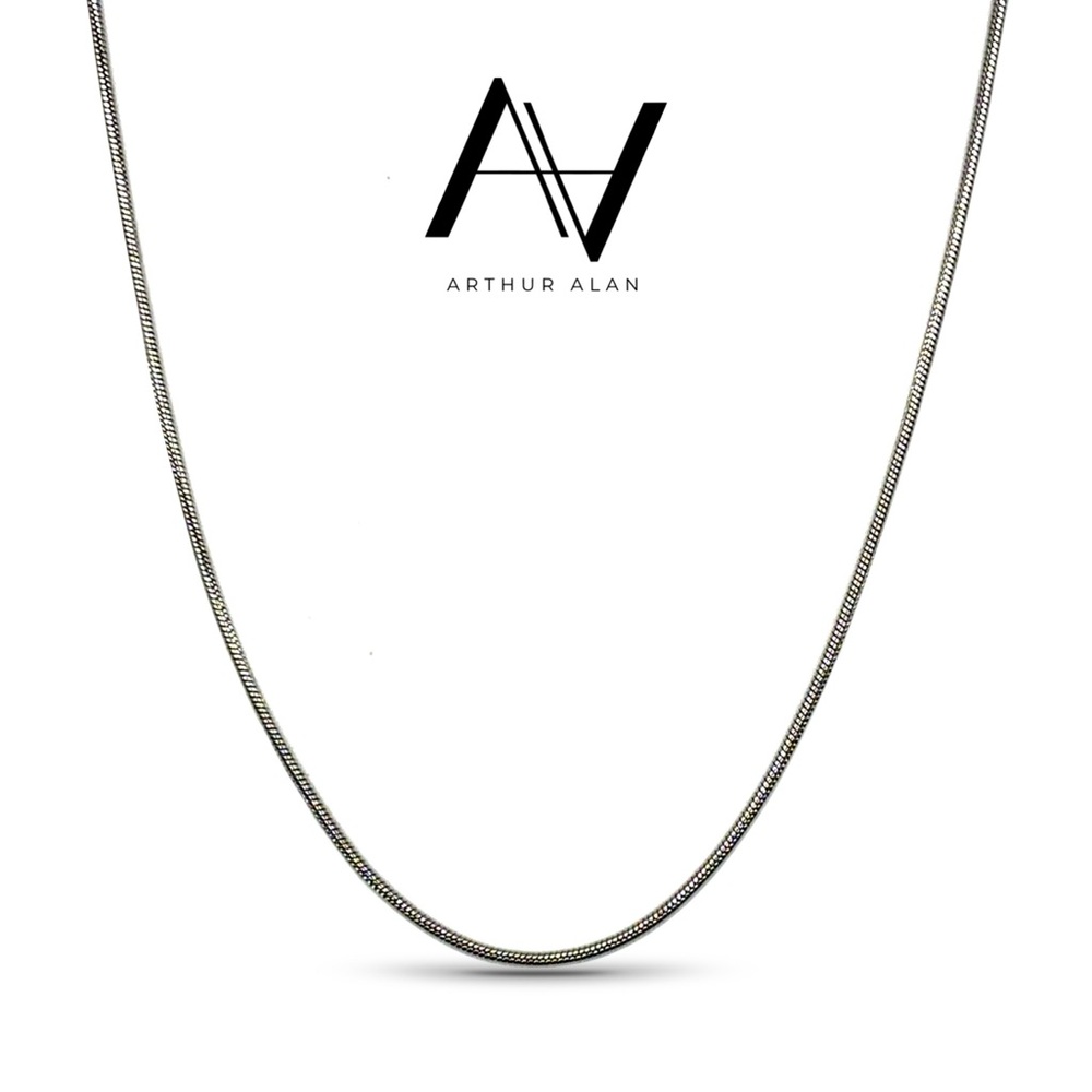 Snake Chain Necklace (Silver) 2MM | Arthur Alan Jewelry